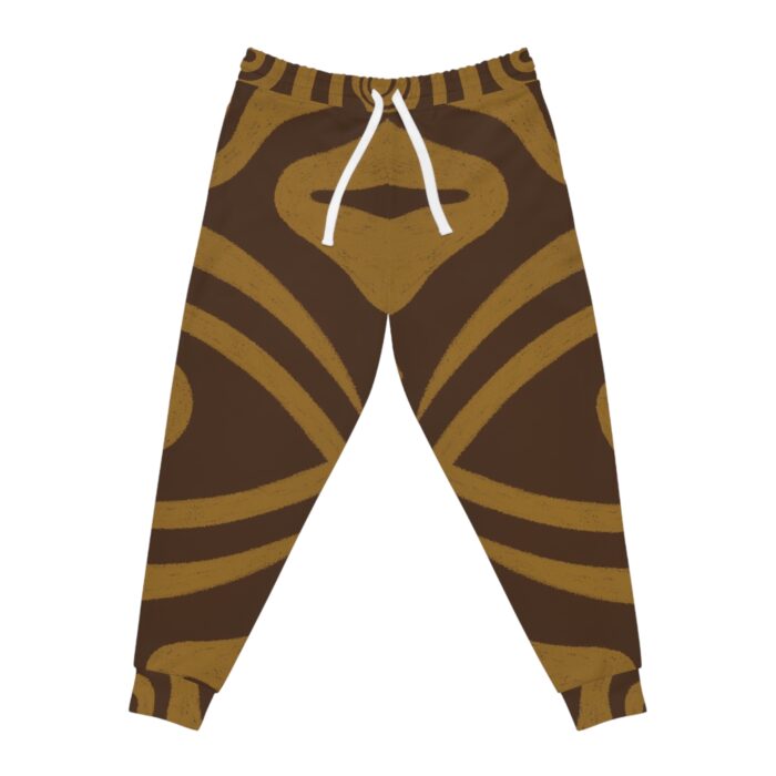 Stylish Brown Unisex Athletic Joggers with Abstract Design for Active Lifestyle - Image 2