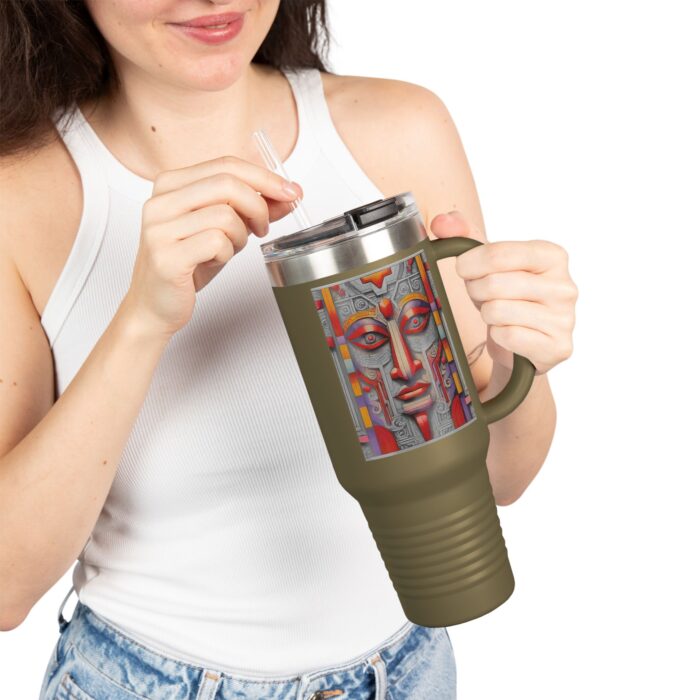 Colorful Insulated Travel Mug, 40oz - Unique Art Design, Perfect for Coffee Lovers, Gift for Her, Road Trips, Eco-Friendly Drinkware - Image 8