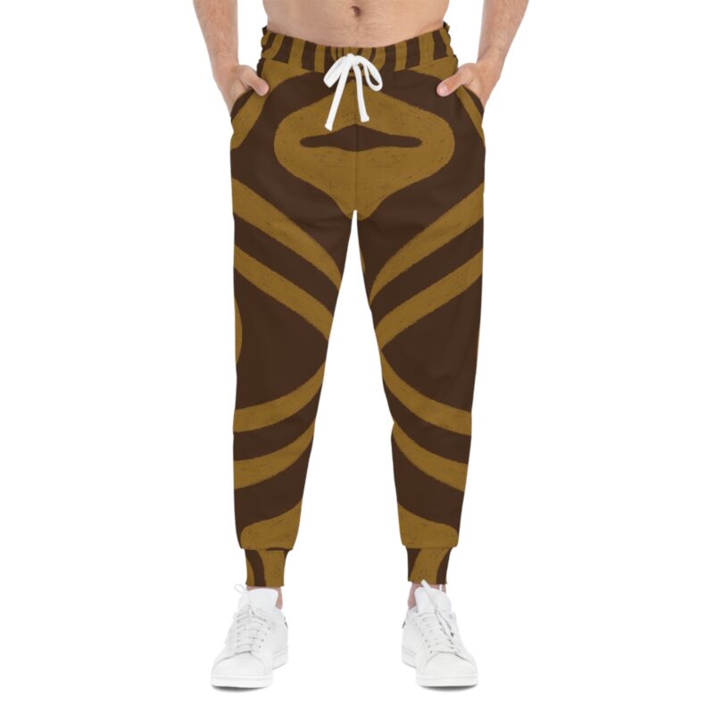Stylish Brown Unisex Athletic Joggers with Abstract Design for Active Lifestyle