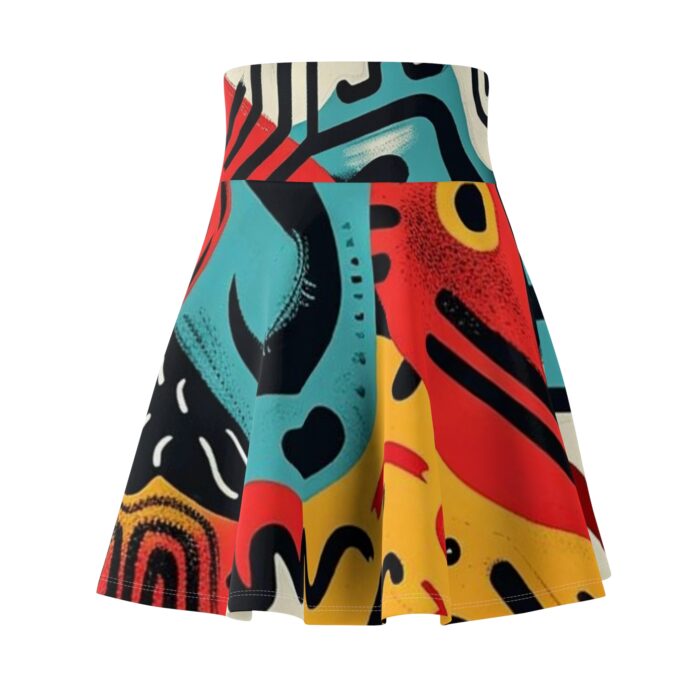 Vibrant Women's Skater Skirt - Bold Graphic Art Design for Casual Style - Image 5