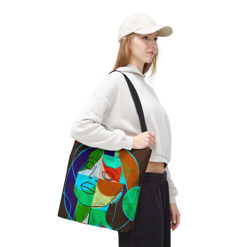 Colorful Unisex Abstract Art Tote Bag, Chic Reusable Shopping Tote, Statement Bag, Gift for Art Lovers, Eco-Friendly Carrier
