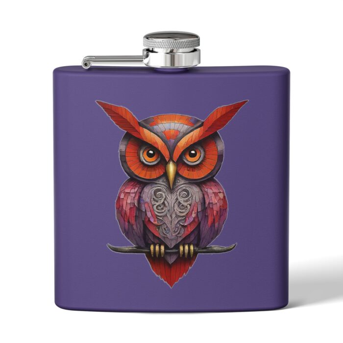 Vibrant Owl Flask, Unique Gift for Hikers, Nature Lovers, Adventure Enthusiasts, Camping Accessory, Personalized Gift Idea - Image 9