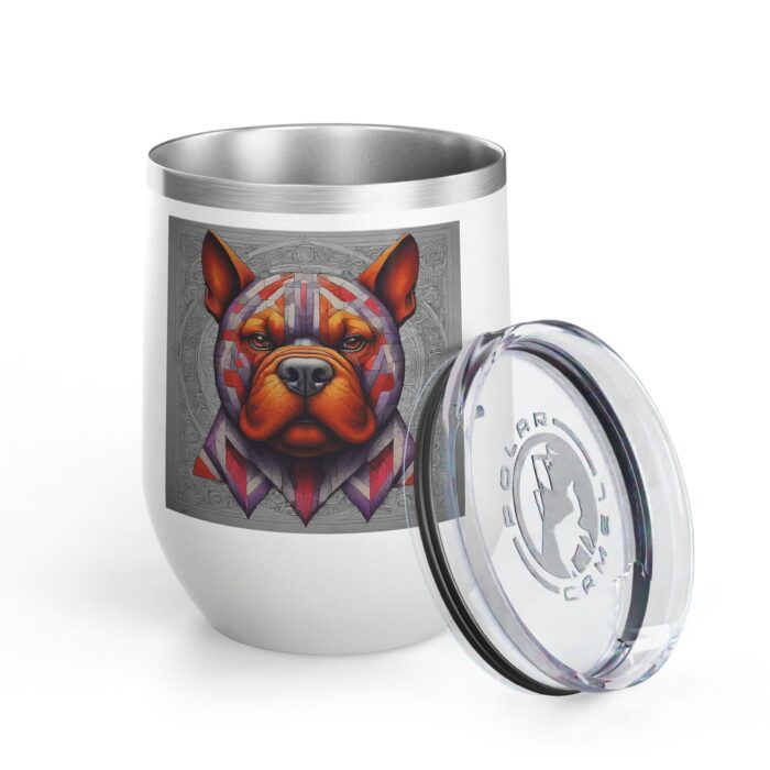Colorful Bully Dog Wine Tumbler, 12oz, Pet Lover Gift, Unique Wine Cup, Dog-Themed Party, Personalized Dog Mug - Image 4