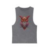 Dark Stonewash Tank Top with Artistic Owl Design | Unisex Vintage Graphic Tee - Image 2