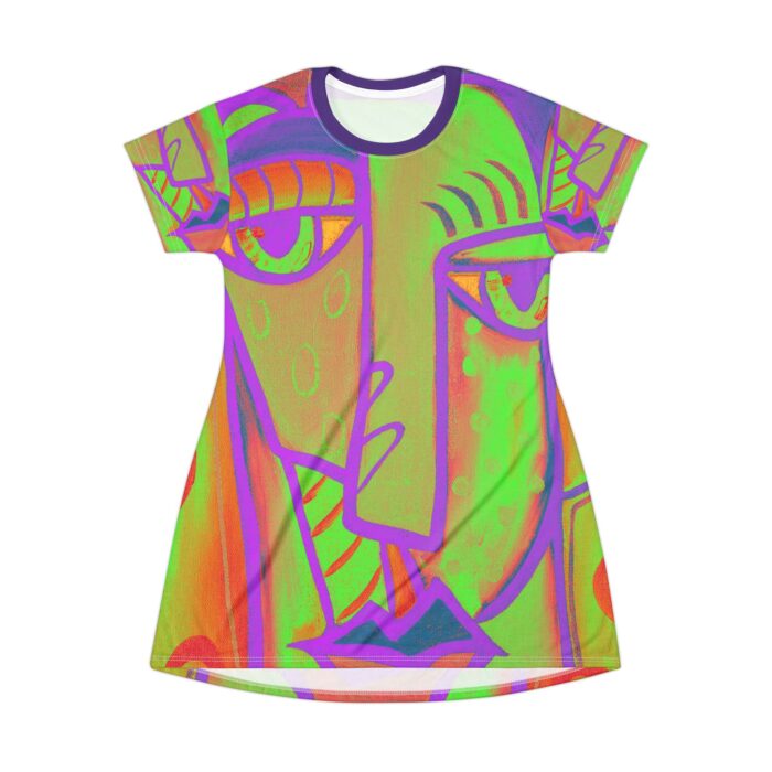 Vibrant Abstract Art T-Shirt Dress for Creative Souls - Image 2