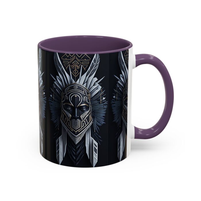 Tribal Warrior Accent Mug - Unique Coffee Cup for Art Lovers, Gift for Him/Her, Boho Home Decor, Black and White Art - Image 13