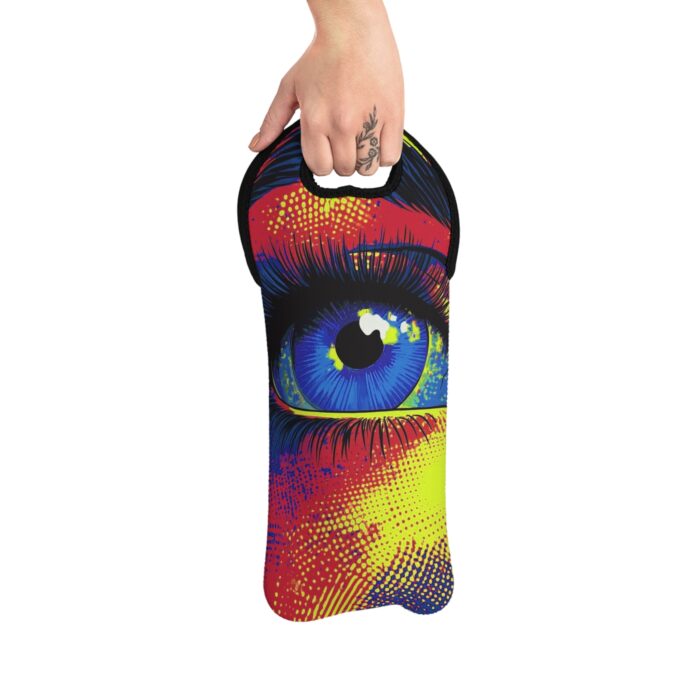 Vibrant Eye Wine Tote Bag | Colorful Wine Carrier for Gift Giving, Picnic, Party, Summer Gatherings - Image 3