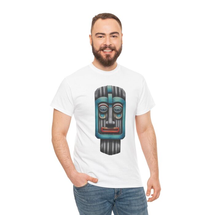 Tribal Art Unisex Heavy Cotton Tee, Ethnic Graphic Shirt, Bohemian Fashion, Gift for Him/Her, Festival Wear, Casual Streetwear - Image 3