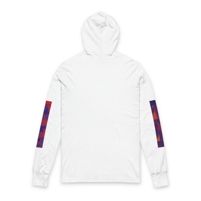 Artistic Unisex Hooded Long Sleeve Tee, Trendy Graphic Hoodie, Casual Streetwear, Unique Artwear, Perfect Gift for Art Lovers (White And Black) - Image 2