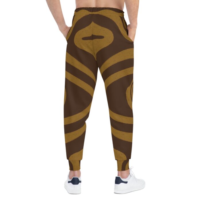 Stylish Brown Unisex Athletic Joggers with Abstract Design for Active Lifestyle - Image 4