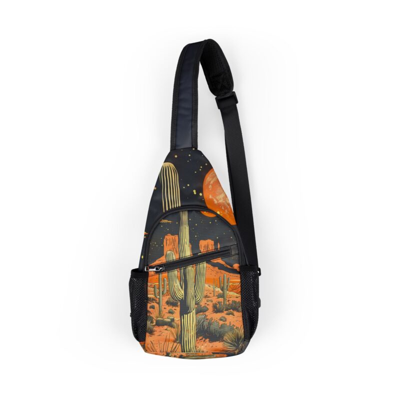 Desert Cactus Chest Bag, Stylish Sling for Hiking, Travel, Festivals, Outdoor Adventures, Unique Gift for Nature Lovers