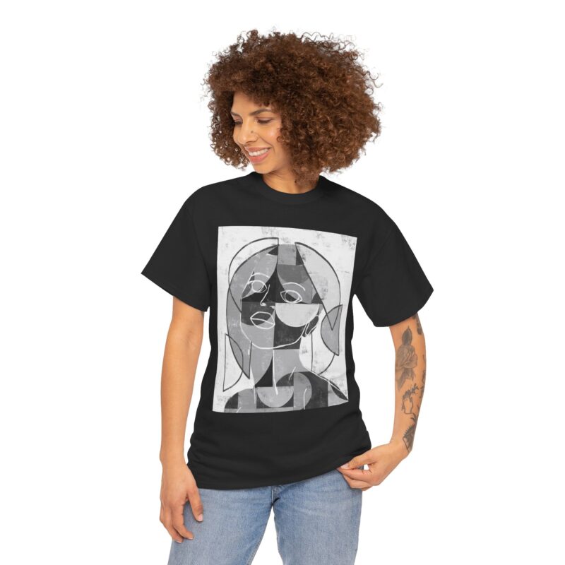 Abstract Art Unisex Heavy Cotton Tee, Artistic Graphic T-Shirt, Casual Wear, Gift for Art Lovers, Streetwear Top, Unique Apparel