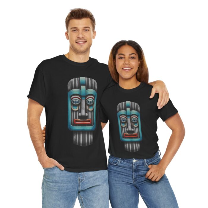 Tribal Art Unisex Heavy Cotton Tee, Ethnic Graphic Shirt, Bohemian Fashion, Gift for Him/Her, Festival Wear, Casual Streetwear - Image 9