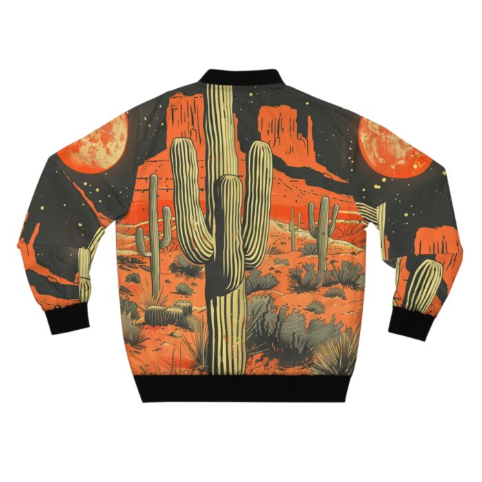 Men's Cactus Graphic Bomber Jacket - Retro Desert Vibes - Image 3