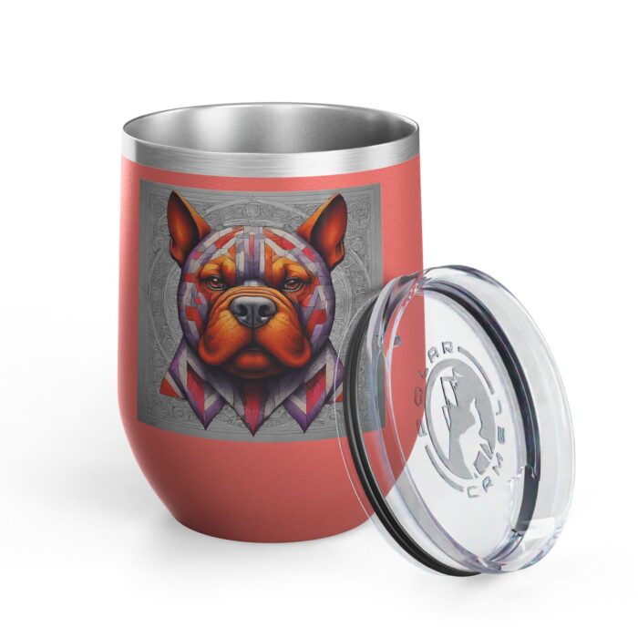 Colorful Bully Dog Wine Tumbler, 12oz, Pet Lover Gift, Unique Wine Cup, Dog-Themed Party, Personalized Dog Mug - Image 6