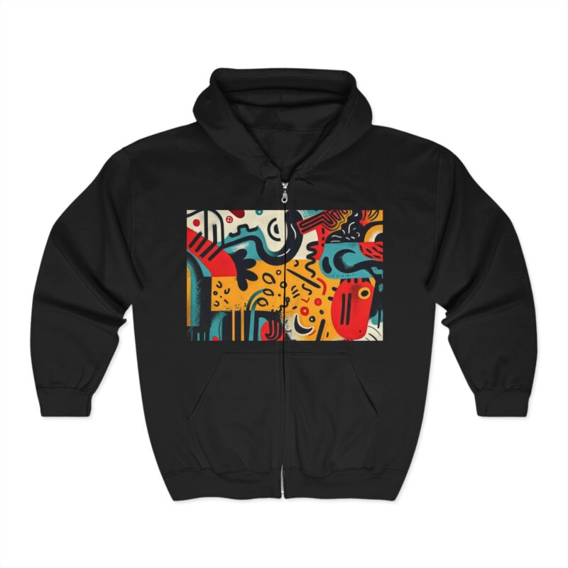Abstract Art Full Zip Hoodie for Creative Spirits