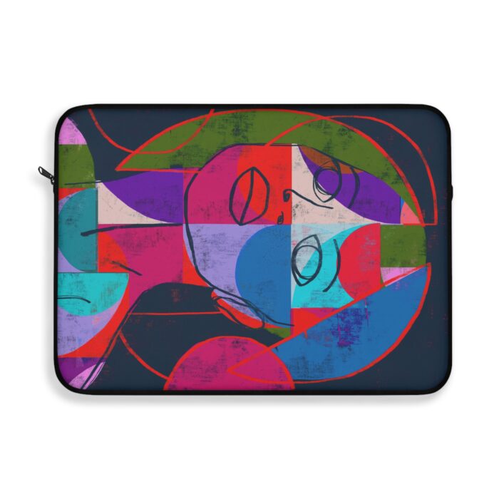 Colorful Abstract Laptop Sleeve, Artistic Sleeve for MacBook, Vibrant Laptop Bag, Unique Tech Accessory, Gift for Students & Creative Professionals - Image 2