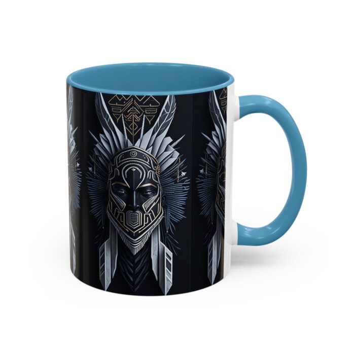 Tribal Warrior Accent Mug - Unique Coffee Cup for Art Lovers, Gift for Him/Her, Boho Home Decor, Black and White Art - Image 9